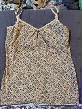 Red Camel Beige Tank Top with Coral Logo Accent